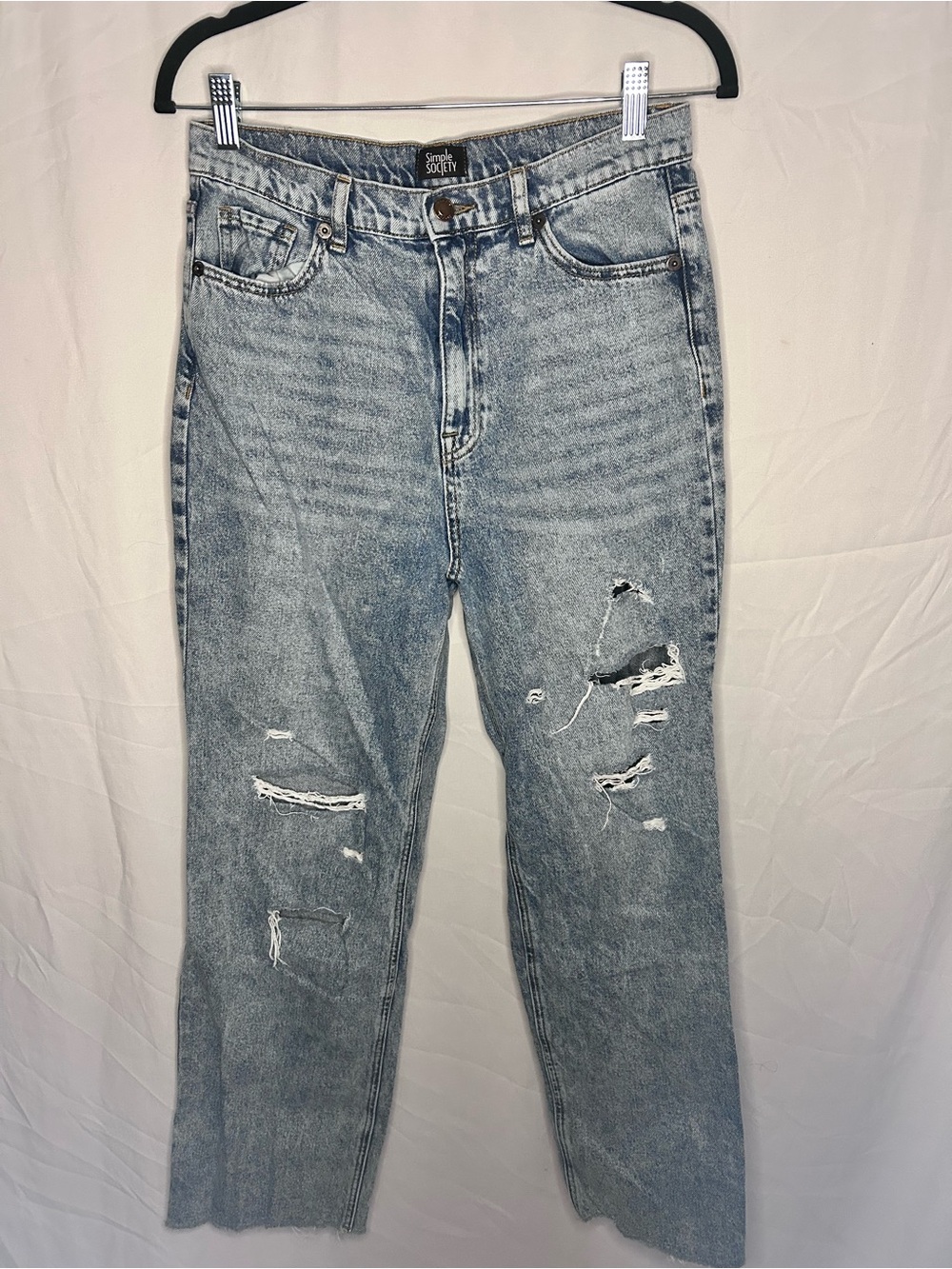 Simply Southern Light Blue Distressed Relaxed Jeans